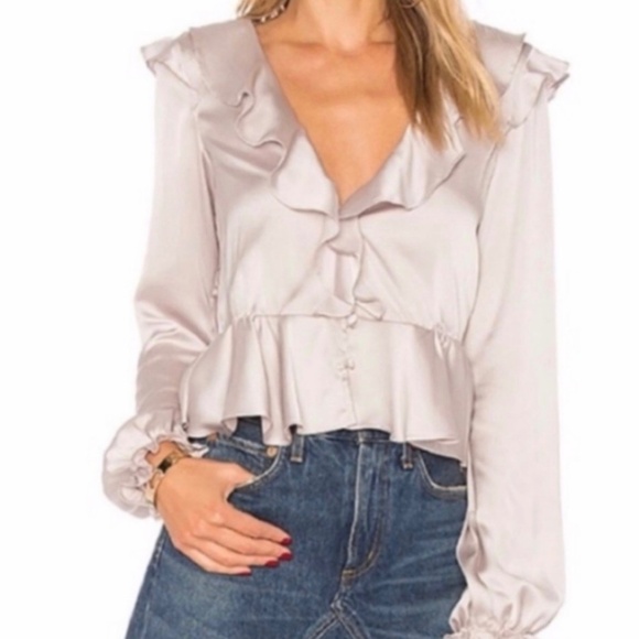 For Love And Lemons Tops - For Love and Lemons Purple Silky Blouse